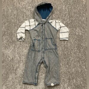 Burt's Bees Baby Outfit 6-9 Months Jumpsuit One Piece Romper Stripes Pockets